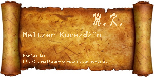 Meltzer Kurszán névjegykártya
